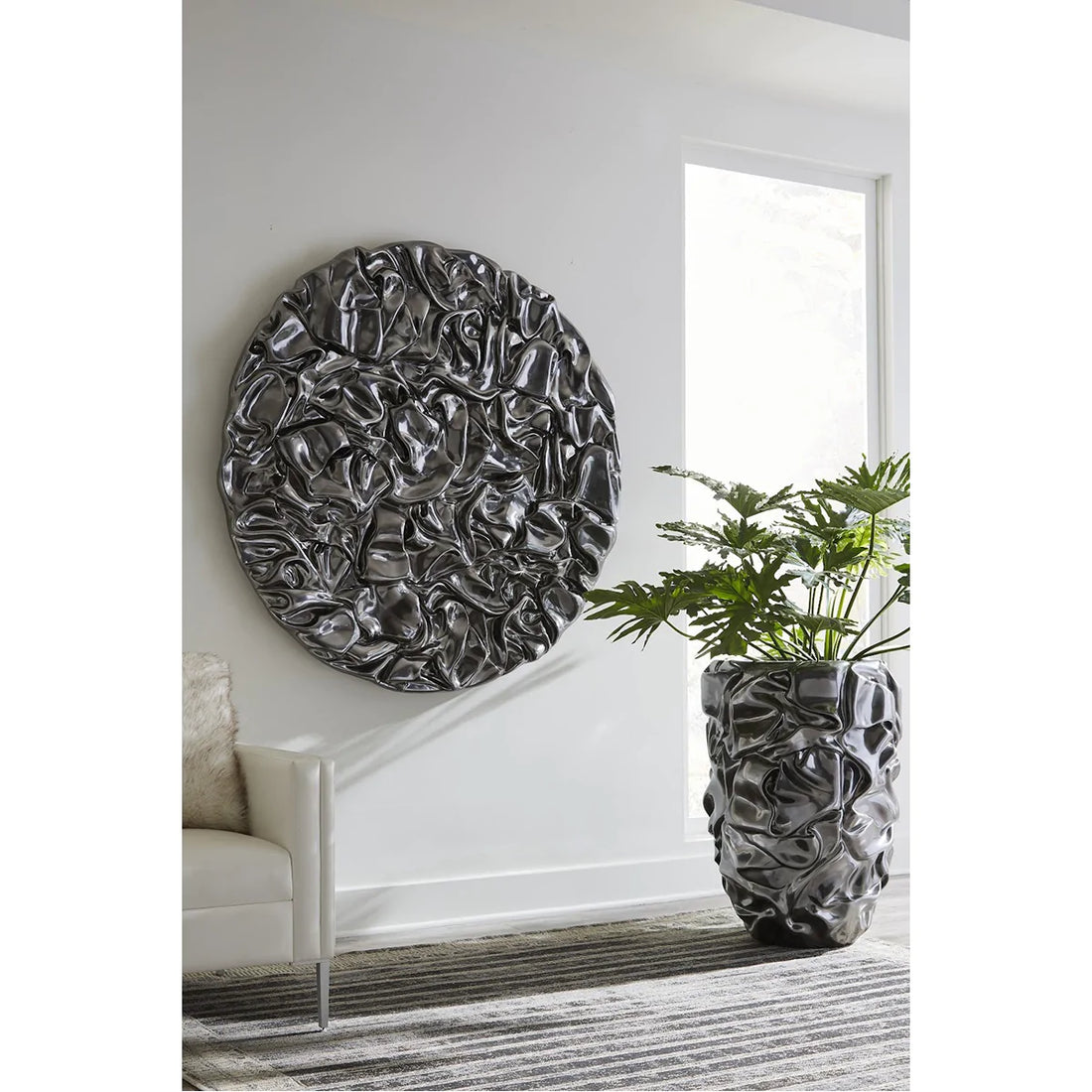 Phillips Collection Round Silver Drape Wall Art