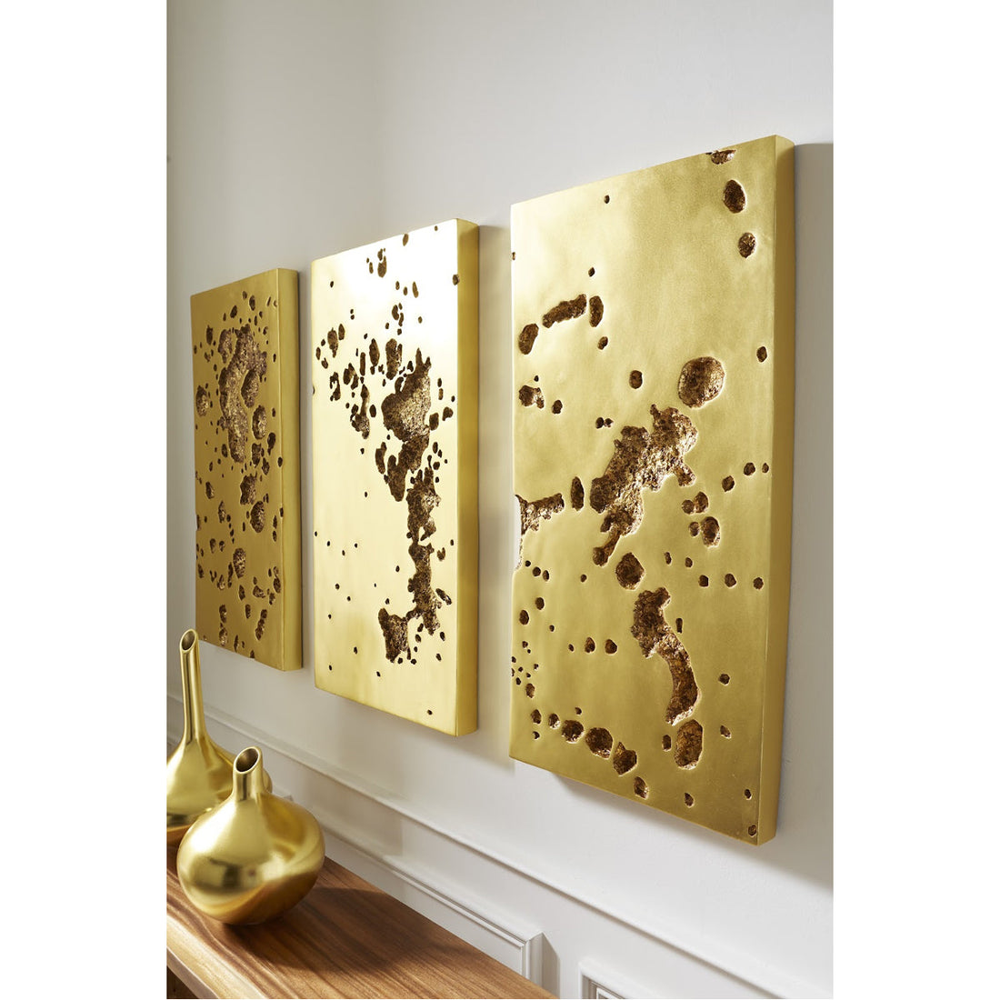 Phillips Collection Splotch Rectangle Gold Wall Art, Freeform