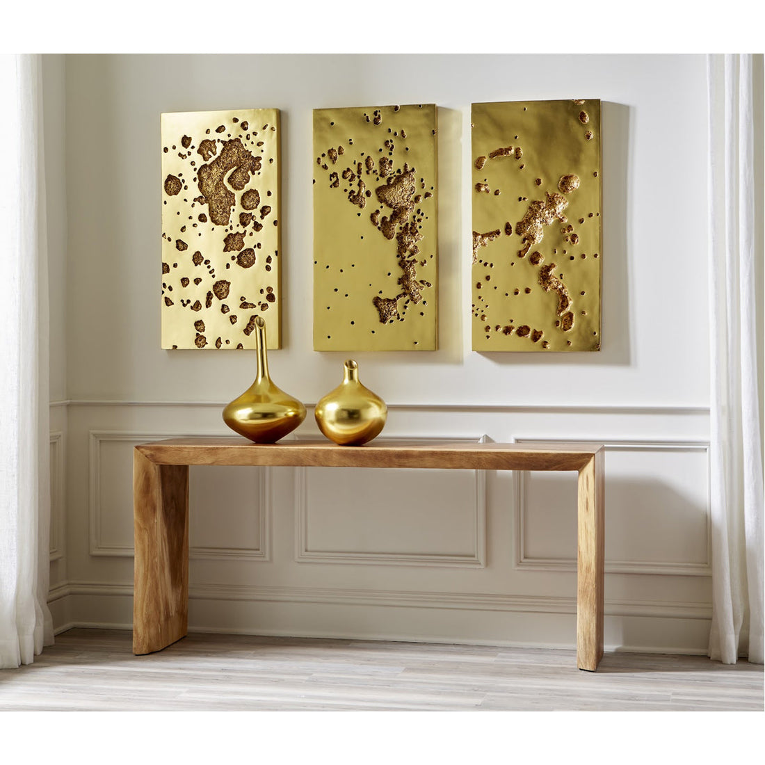 Phillips Collection Splotch Rectangle Gold Wall Art