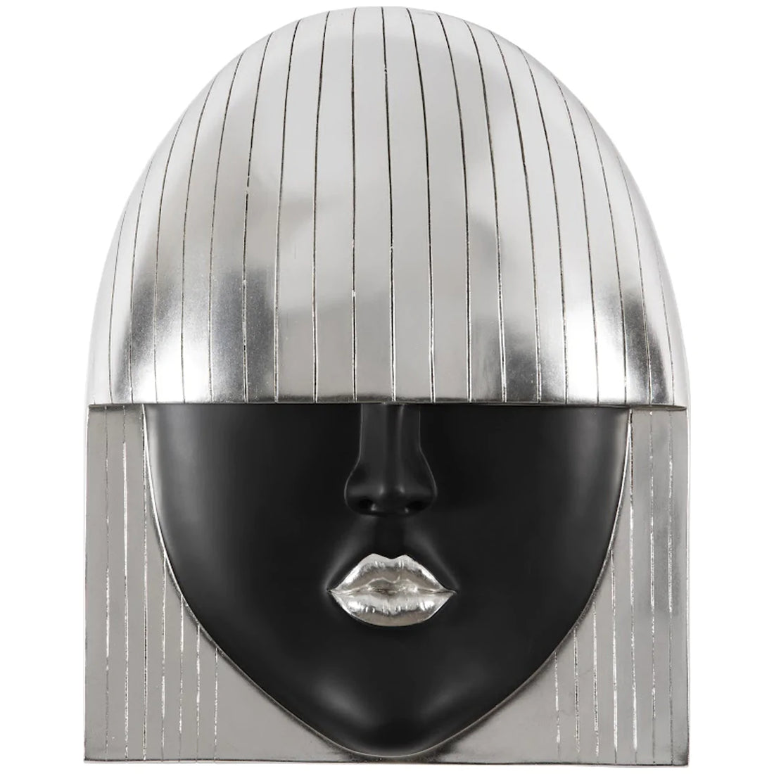 Phillips Collection Fashion Faces Kiss Black and Silver Wall Art