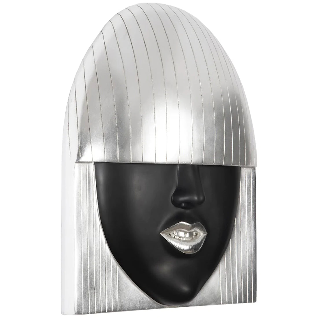 Phillips Collection Fashion Faces Smile Black and Silver Wall Art