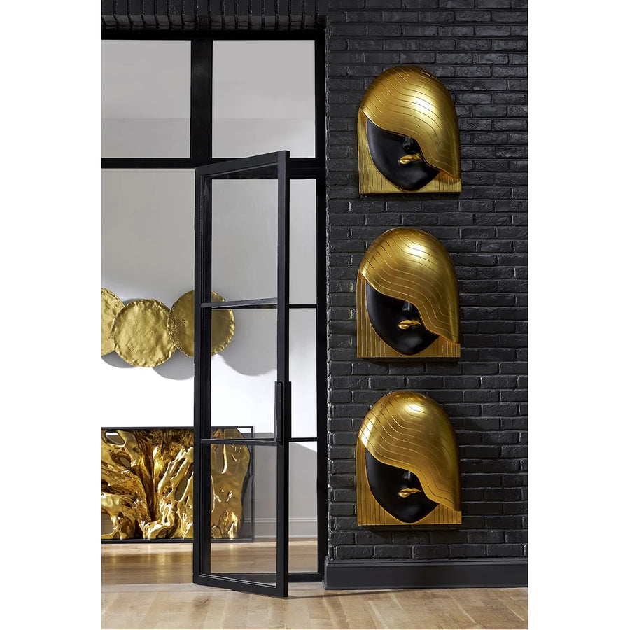 Phillips Collection Fashion Faces Wave Black and Gold Wall Art