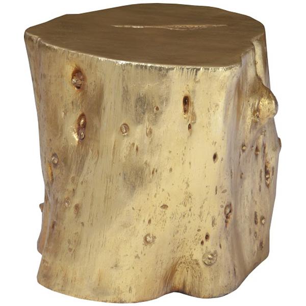 Phillips Collection Log Large Stool, Gold Leaf