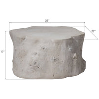 Phillips Collection Log Outdoor Coffee Table, Roman Stone