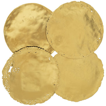 Phillips Collection Gold Cast Oil Drum Wall Discs, Set of 4