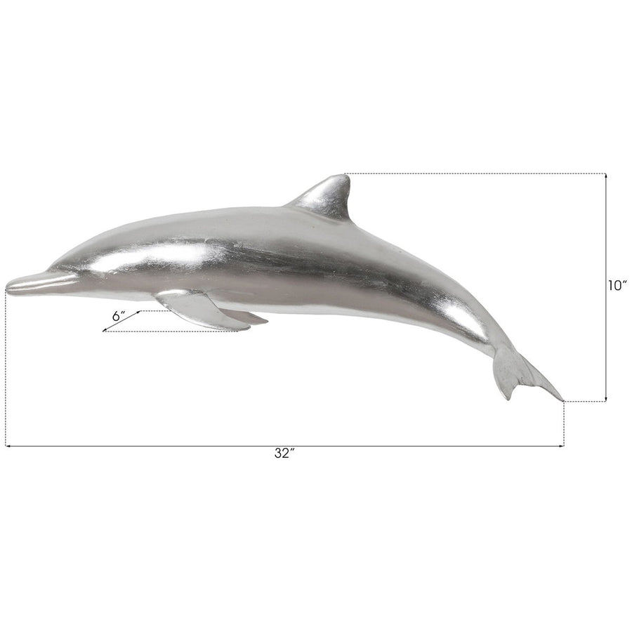 Phillips Collection Dolphin Wall Decor, Silver Leaf