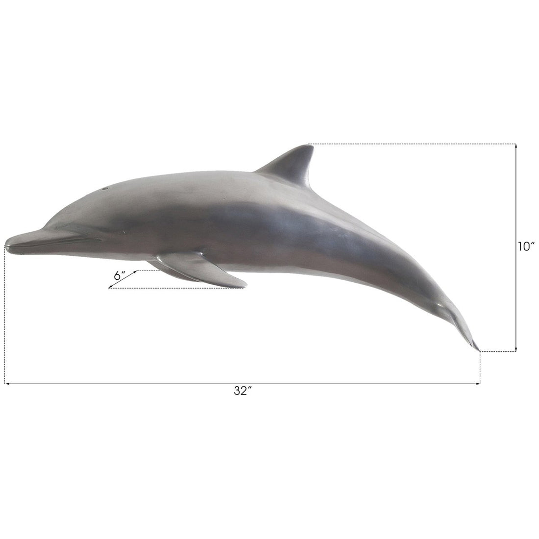 Phillips Collection Dolphin Wall Decor, Polished Aluminum