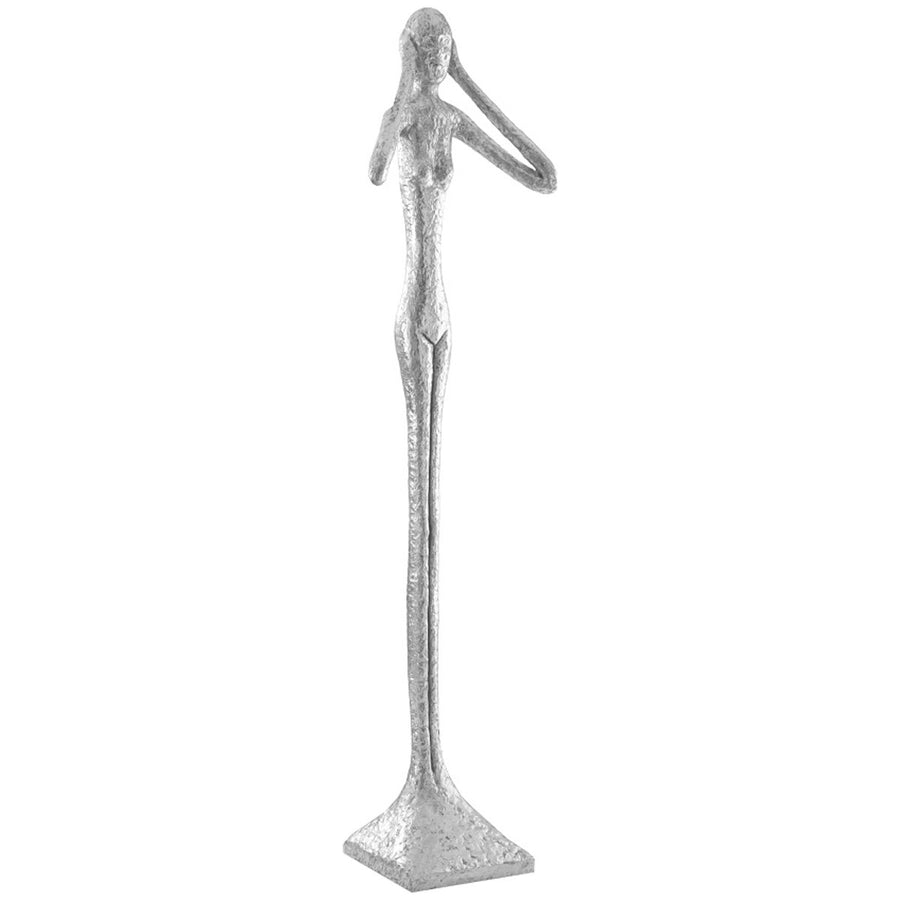 Phillips Collection Hear No Evil Skinny Sculpture, Silver Leaf