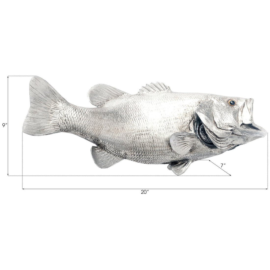 Phillips Collection Large Mouth Bass Fish Wall Sculpture