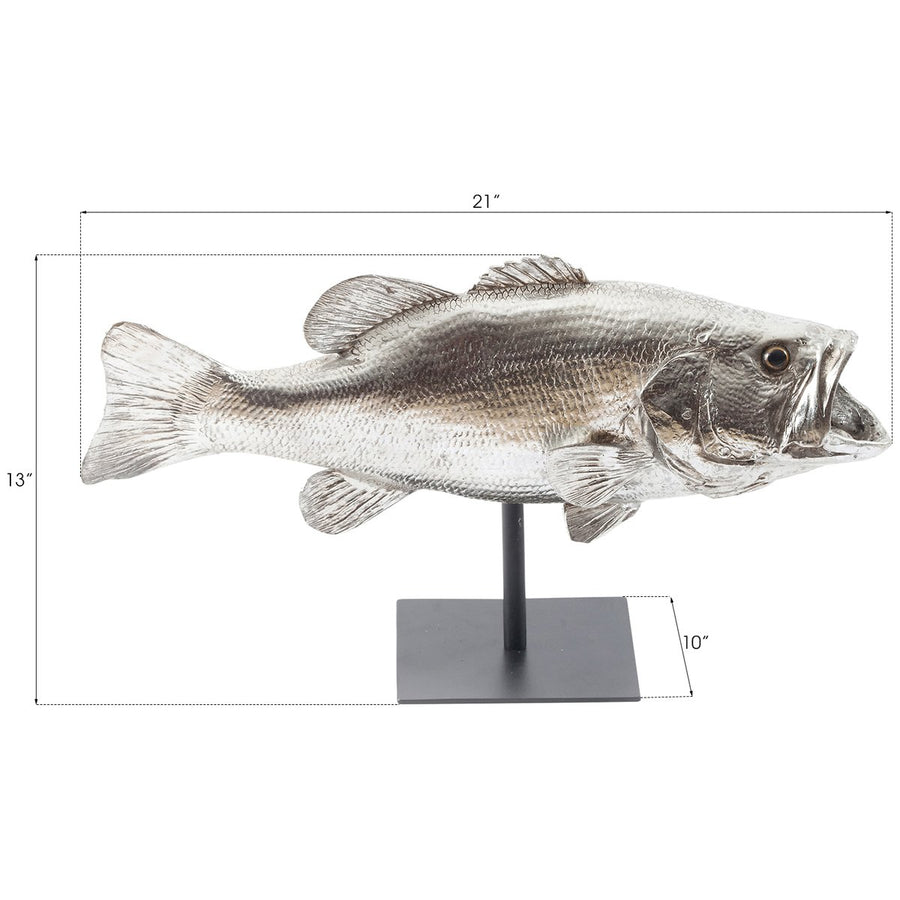 Phillips Collection Large Mouth Bass Fish Sculpture with Stand