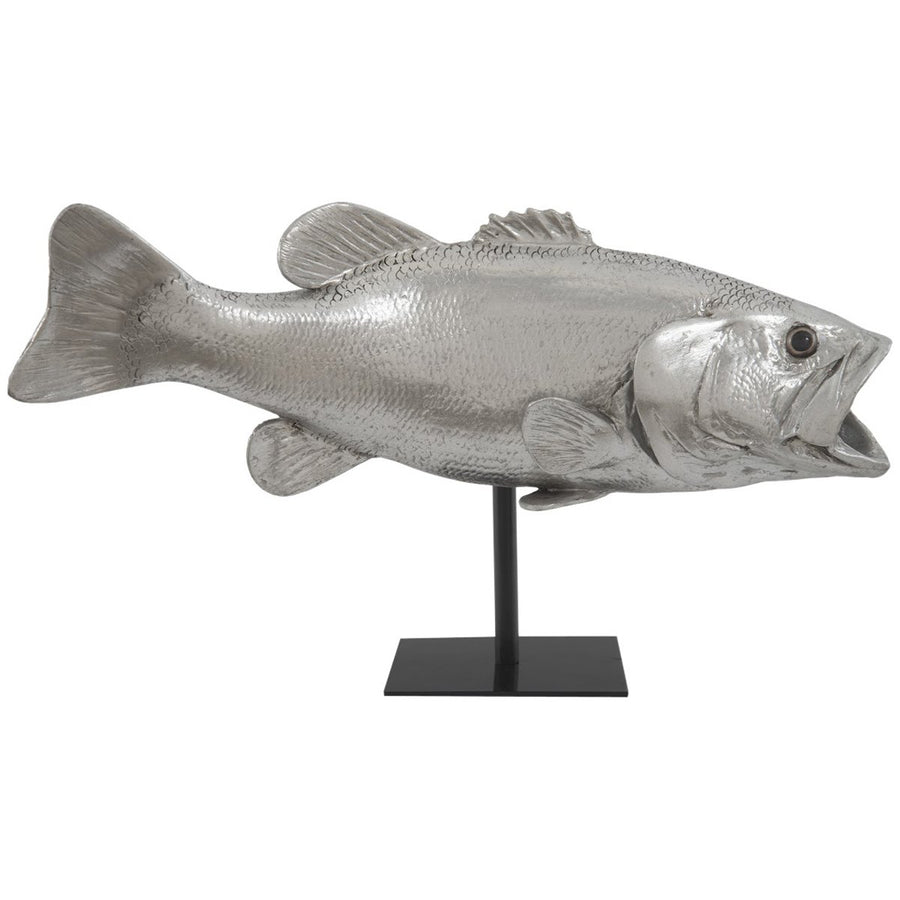 Phillips Collection Large Mouth Bass Fish Sculpture with Stand