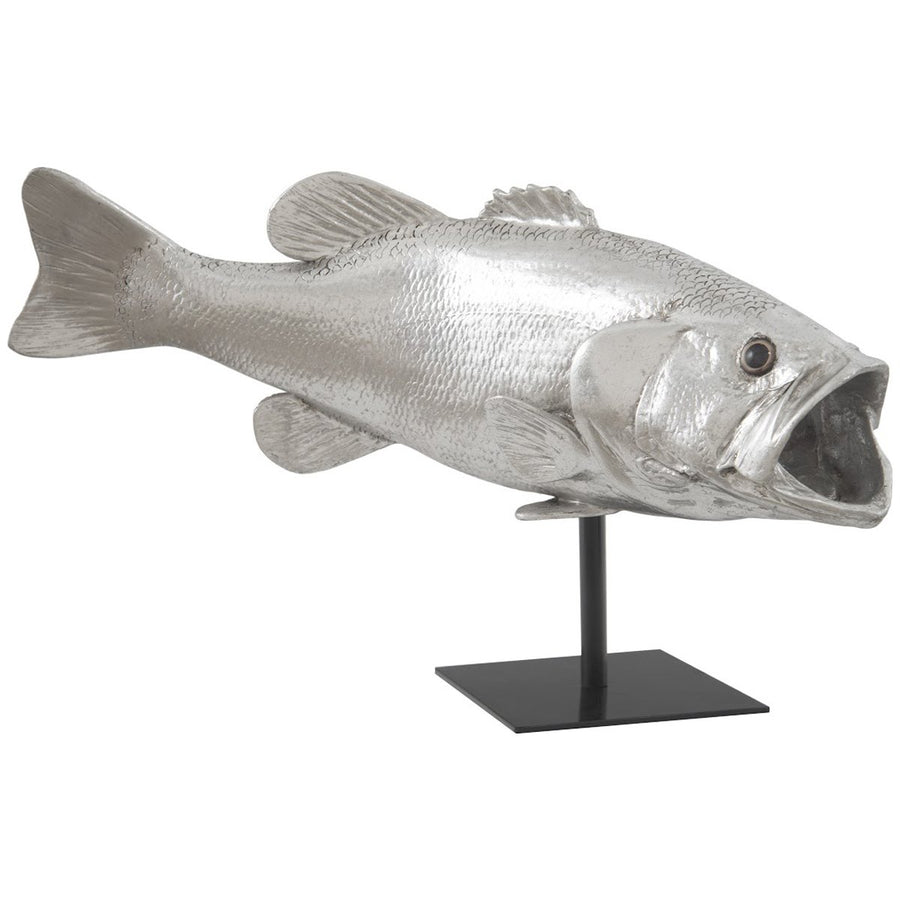 Phillips Collection Large Mouth Bass Fish Sculpture with Stand