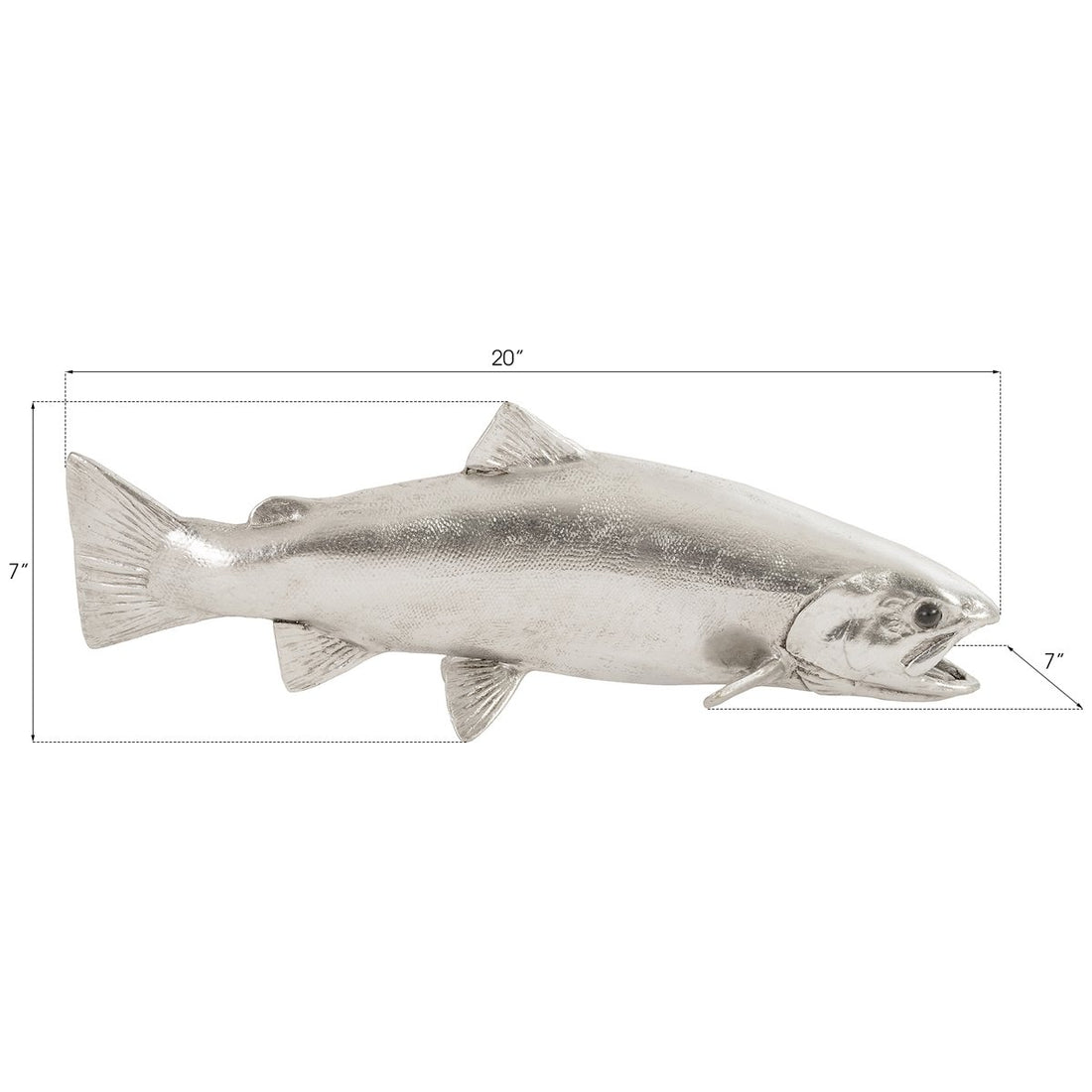 Phillips Collection Rainbow Trout Silver Leaf Fish Sculpture