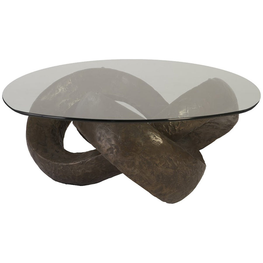 Phillips Collection Trifoil Outdoor Coffee Table with Glass