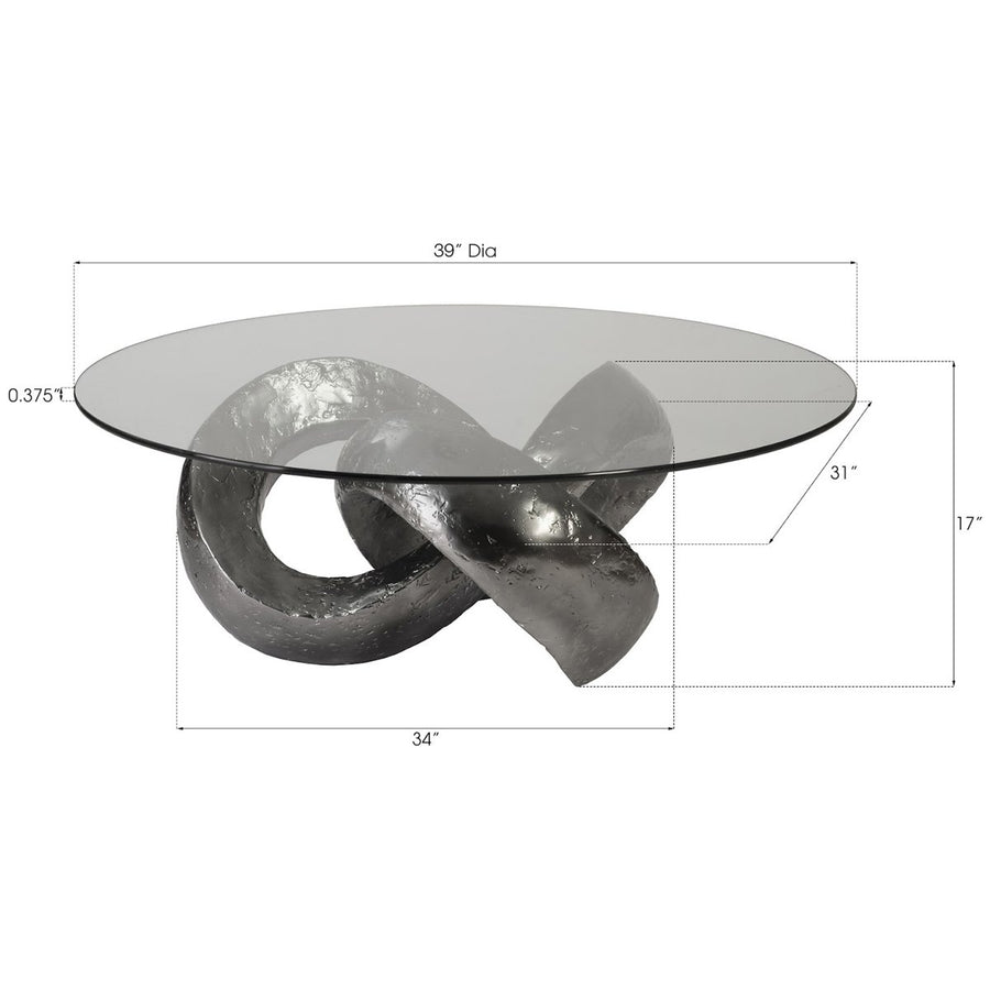 Phillips Collection Trifoil Outdoor Coffee Table with Glass