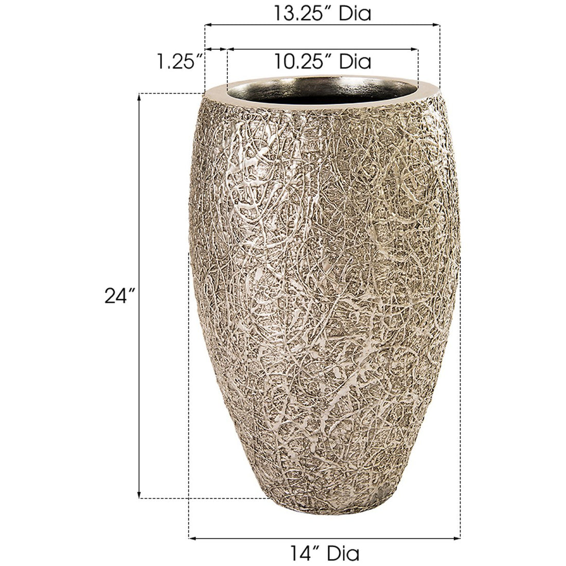 Phillips Collection String Theory Planter, Silver Leaf