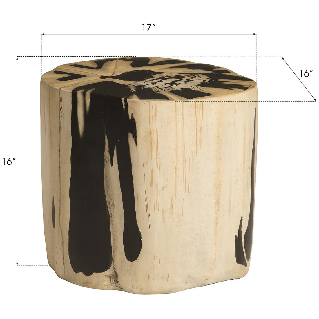 Phillips Collection Beige Round Cast Petrified Wood Stool