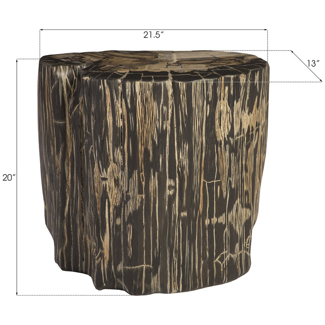 Phillips Collection Striated Round Cast Petrified Wood Stool