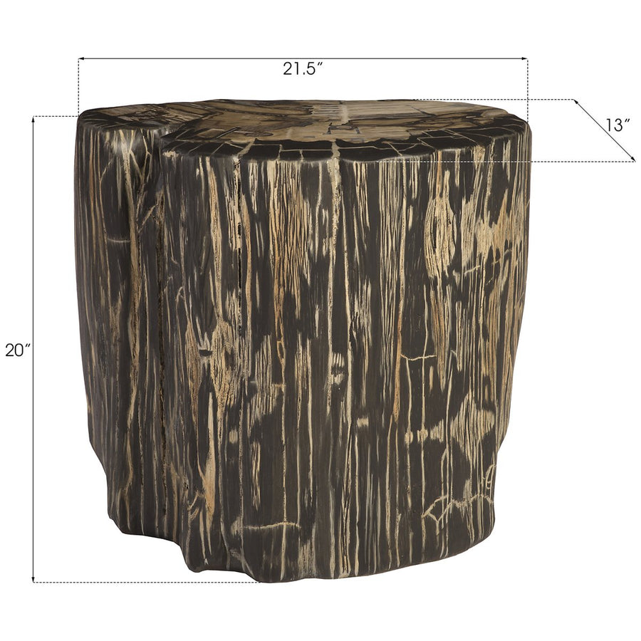 Phillips Collection Striated Round Cast Petrified Wood Stool