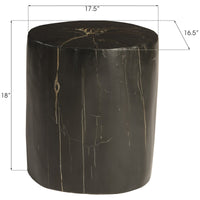 Phillips Collection Black Round Cast Petrified Wood Stool