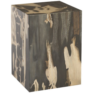 Phillips Collection Patterned Square Cast Petrified Wood Stool