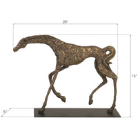 Phillips Collection Prancing Horse Sculpture on Black Metal Base