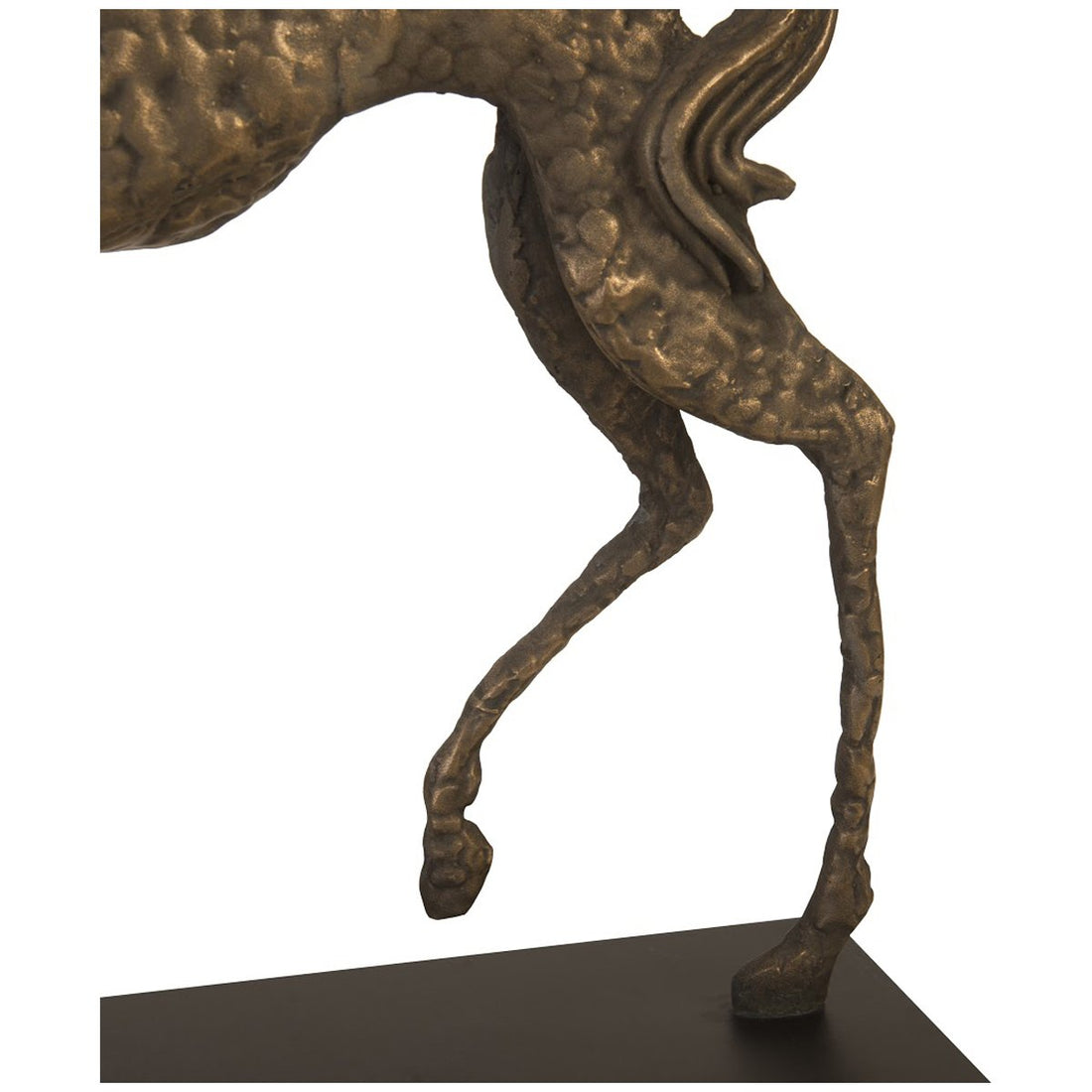 Phillips Collection Prancing Horse Sculpture on Black Metal Base