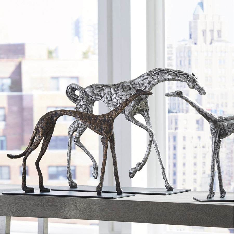 Phillips Collection Greyhound Sculpture on Black Metal Base