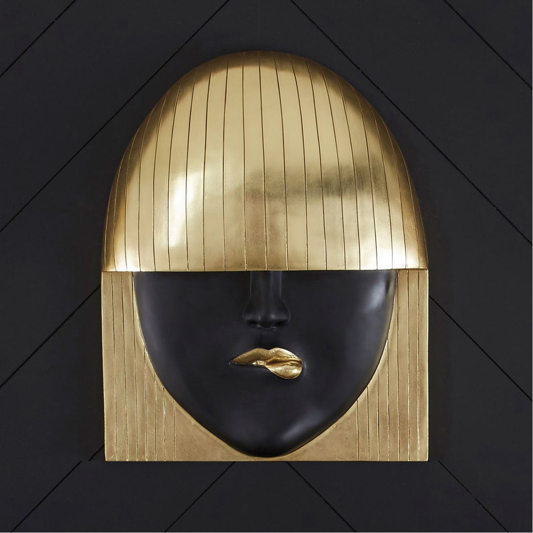 Phillips Collection Fashion Faces Pout Black and Gold Wall Art