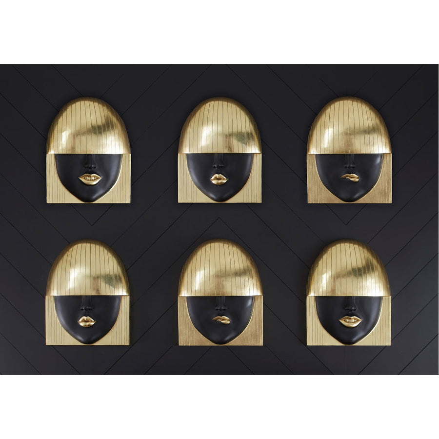 Phillips Collection Fashion Faces Pout Black and Gold Wall Art