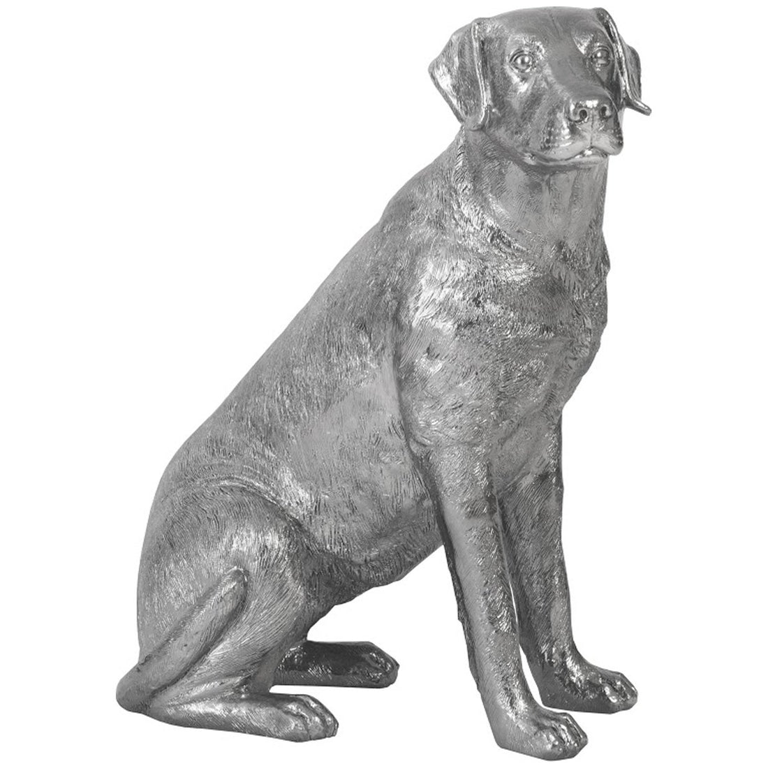 Phillips Collection Labrador Dog Sculpture, Liquid Silver