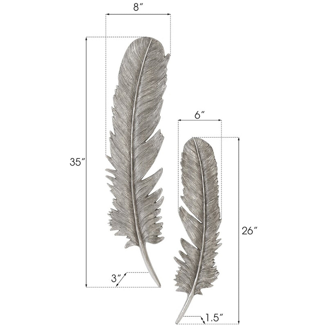 Phillips Collection Feathers Large Wall Art, 2-Piece Set