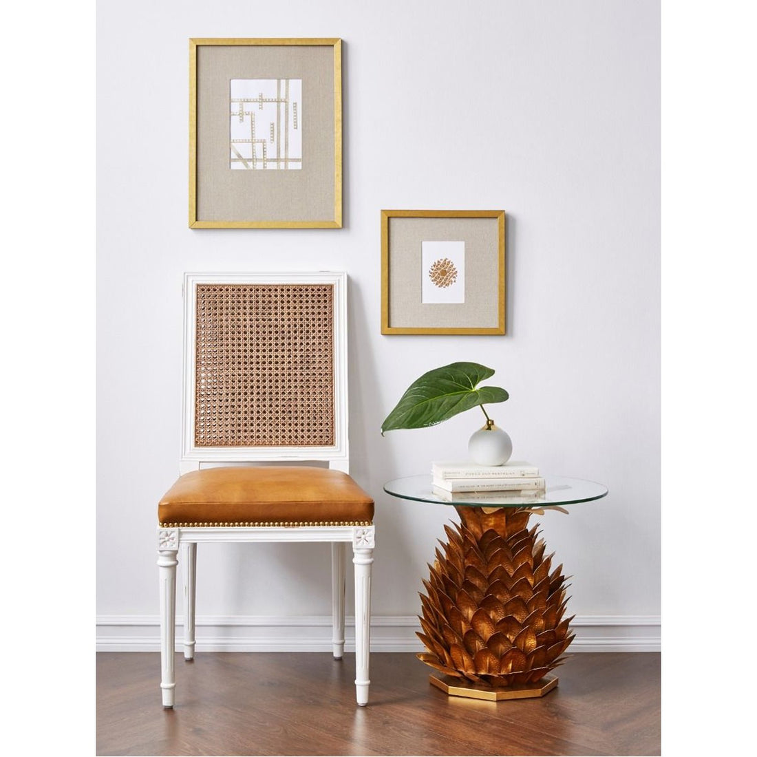 Villa & House Pineapple Side Table, Clear Top