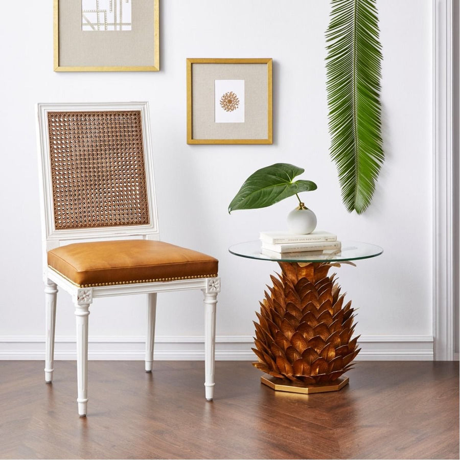 Villa & House Pineapple Side Table, Clear Top