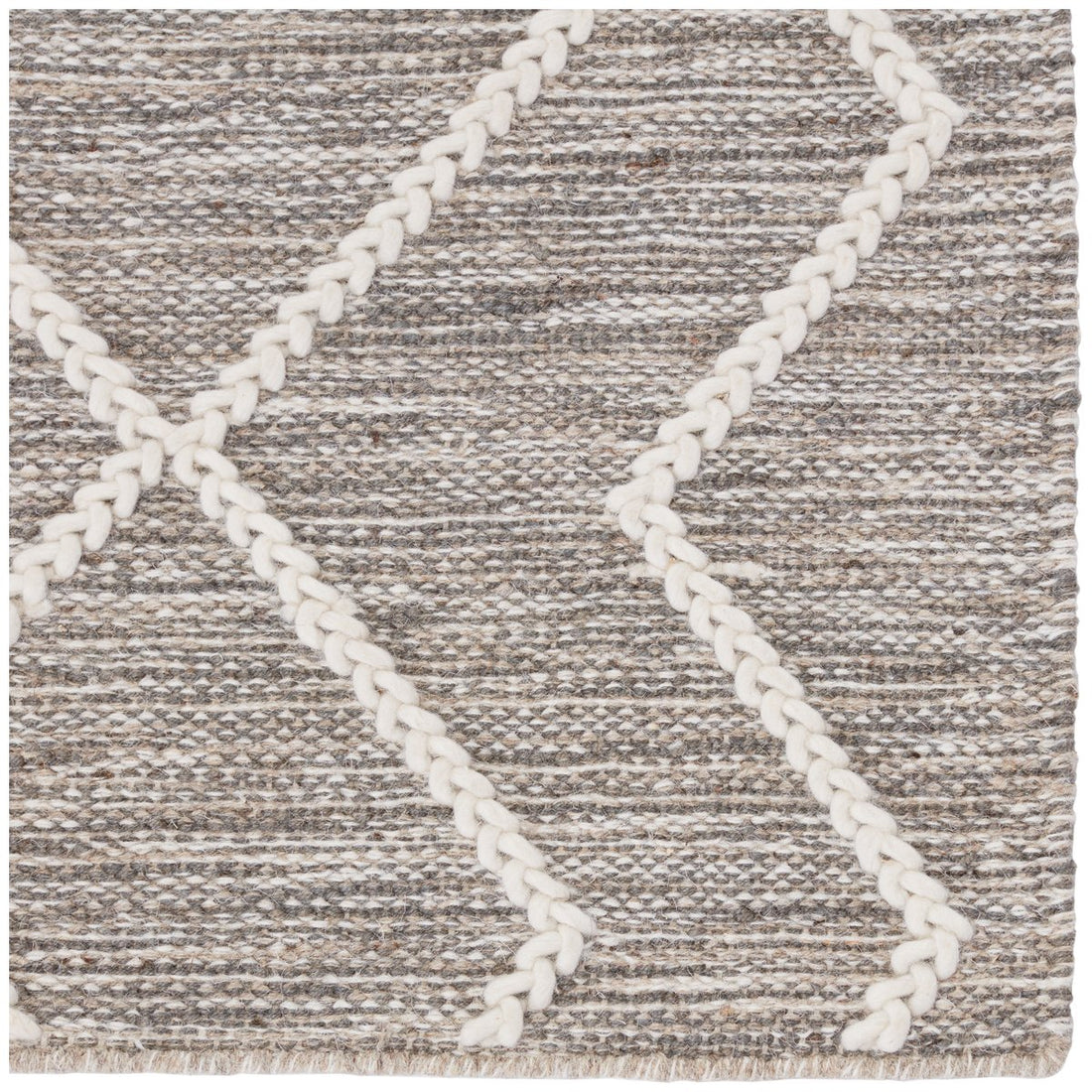 Jaipur Plateau Moab Geometric Trellis Gray Ivory PLT02 Rug