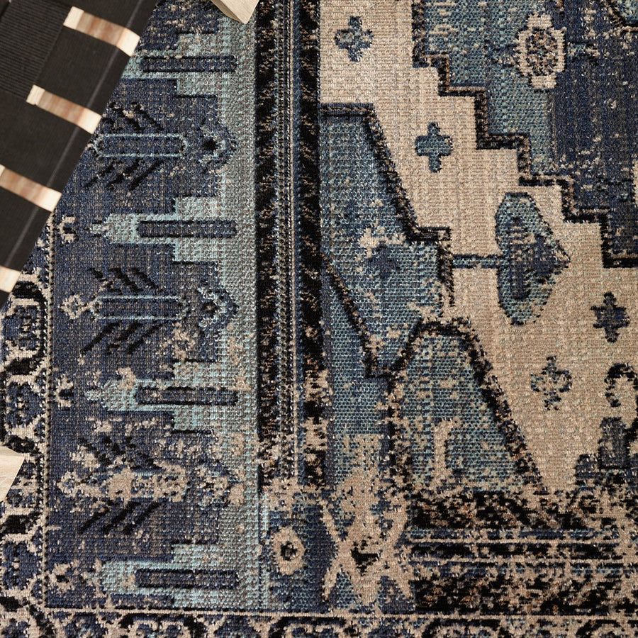 Jaipur Polaris Cicero Medallion Tribal Blue Gray POL39 Rug