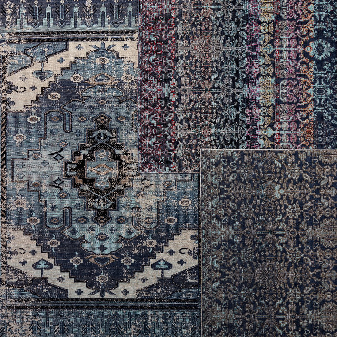 Jaipur Polaris Cicero Medallion Tribal Blue Gray POL39 Rug