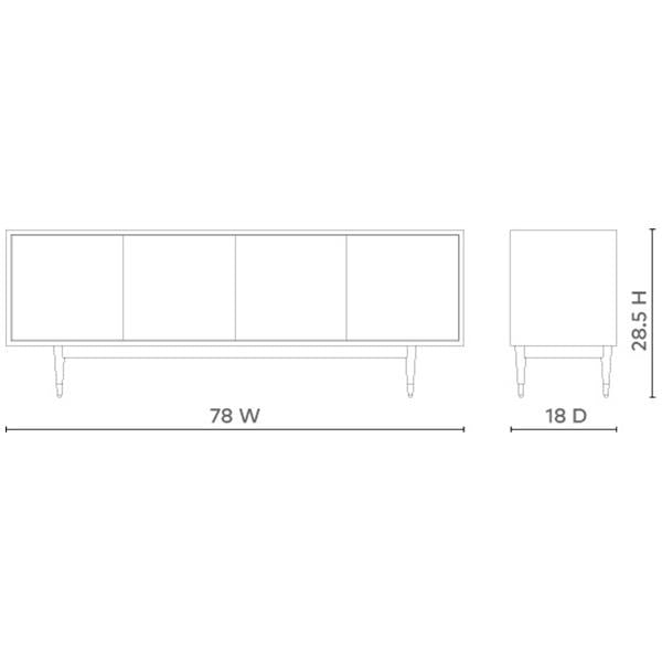 Villa & House Raymond 4-Door Cabinet - White