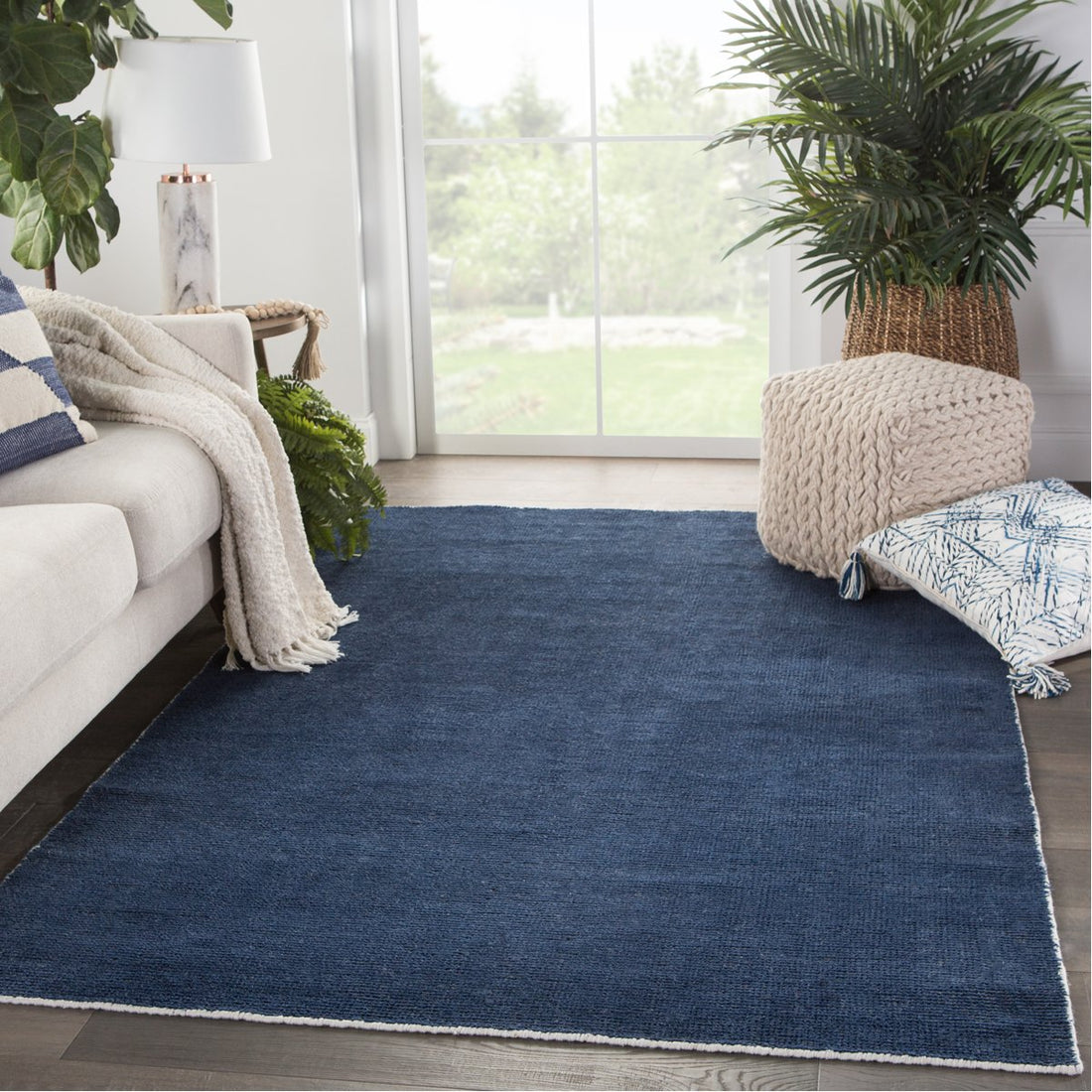 Jaipur Rebecca Limon Solid Blue White RBC06 Rug