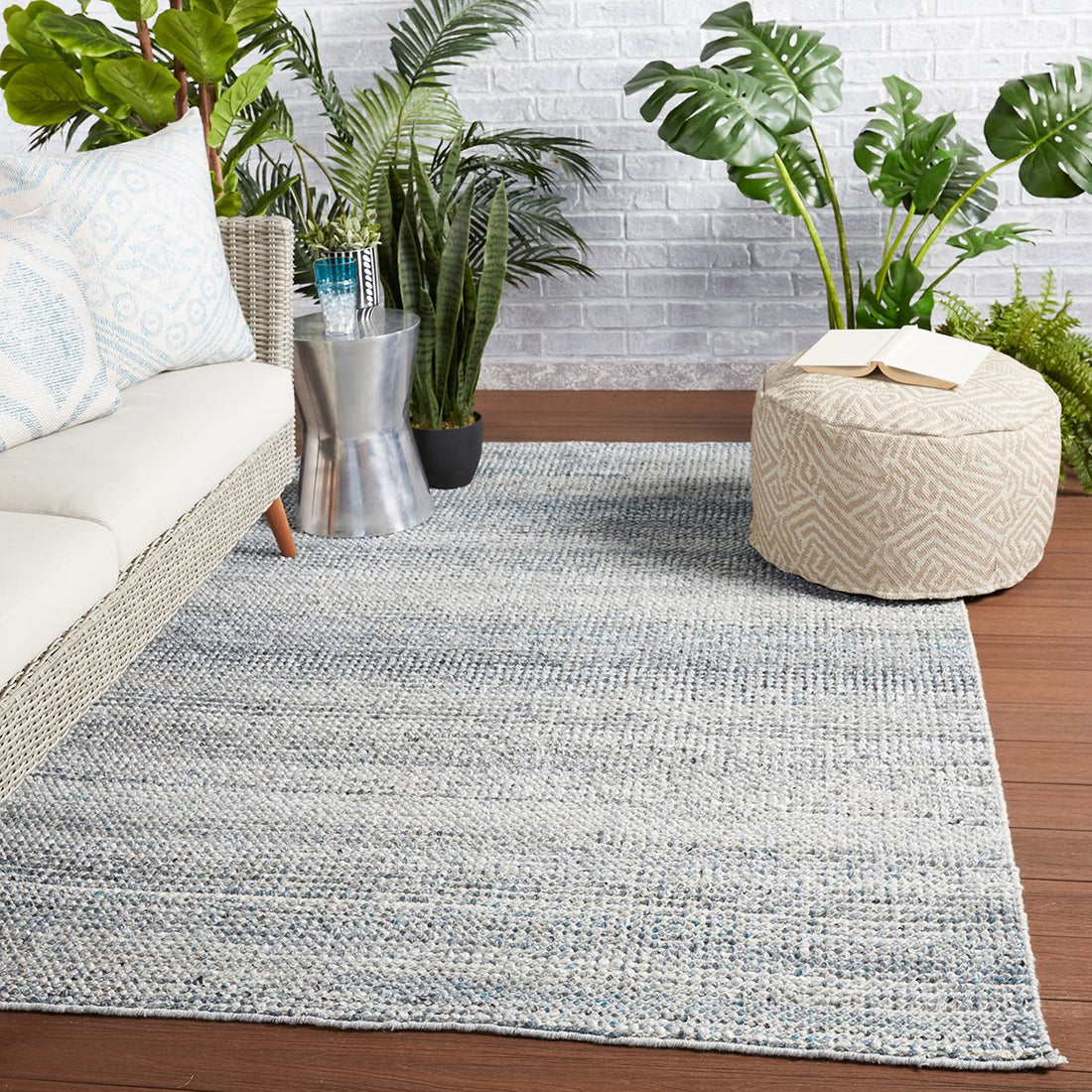 Jaipur Rebecca Crispin Solid Textured Blue White RBC08 Rug