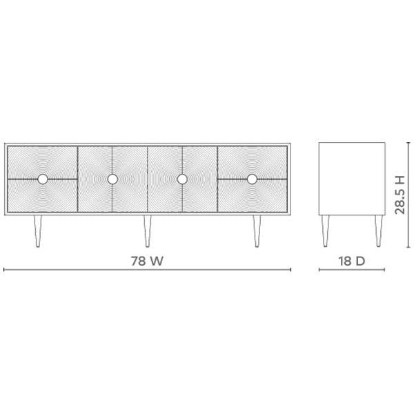 Villa & House Randers 4-Drawer and 2-Door Cabinet