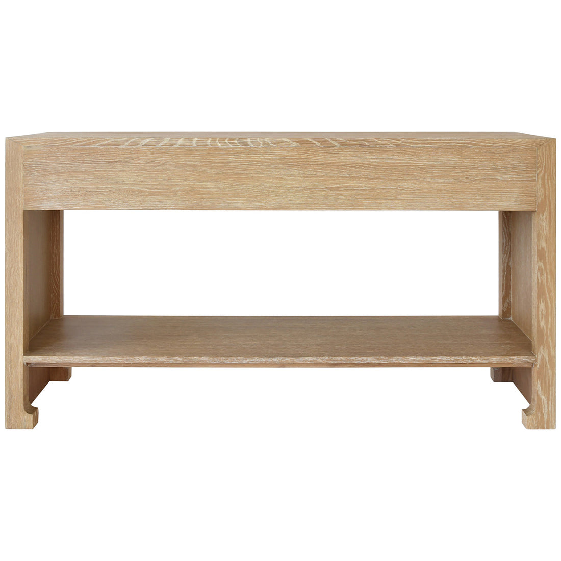 Worlds Away 3-Drawer Cane Console Table with Brass Hardware