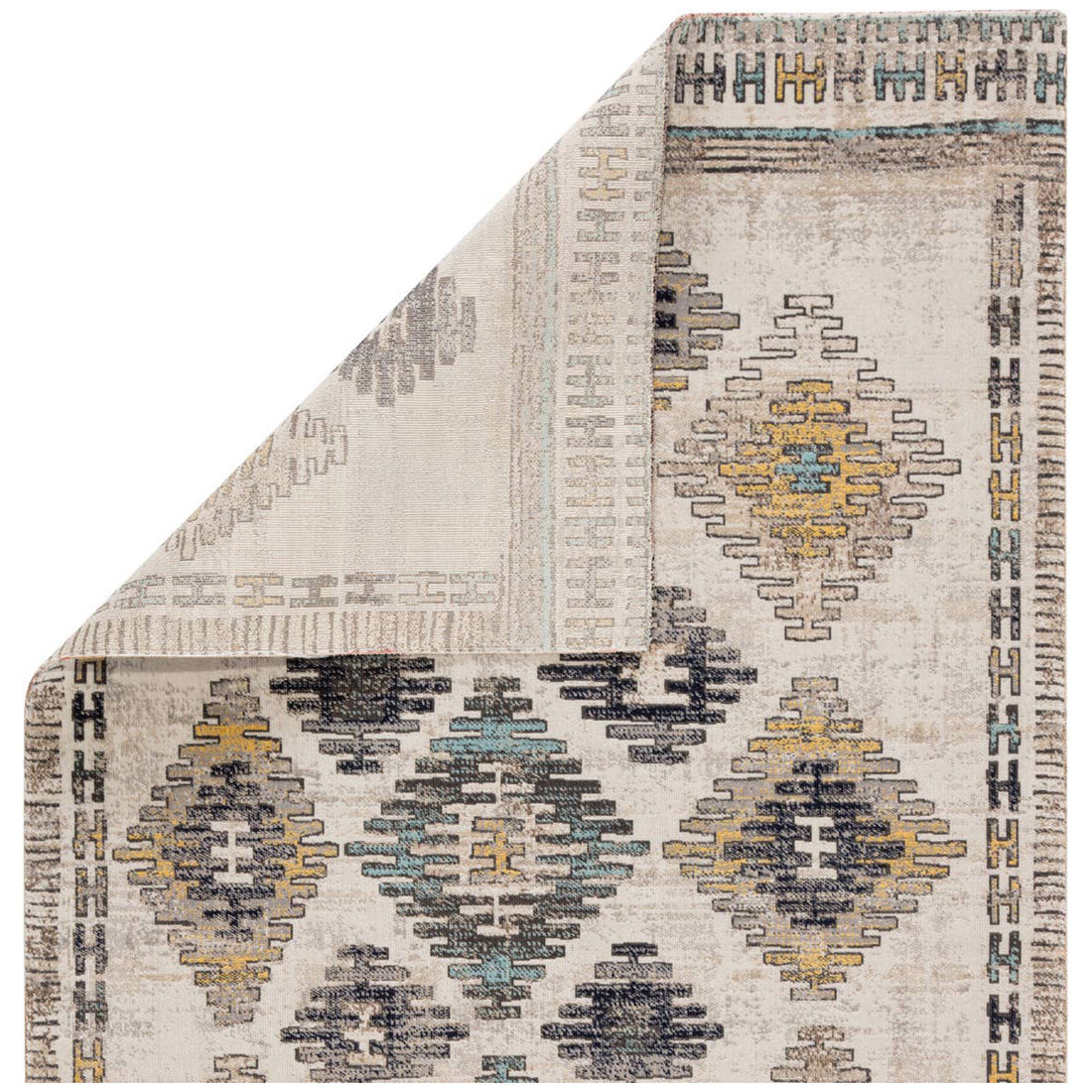 Jaipur Polaris Dez Tribal Blue Yellow POL17 Rug