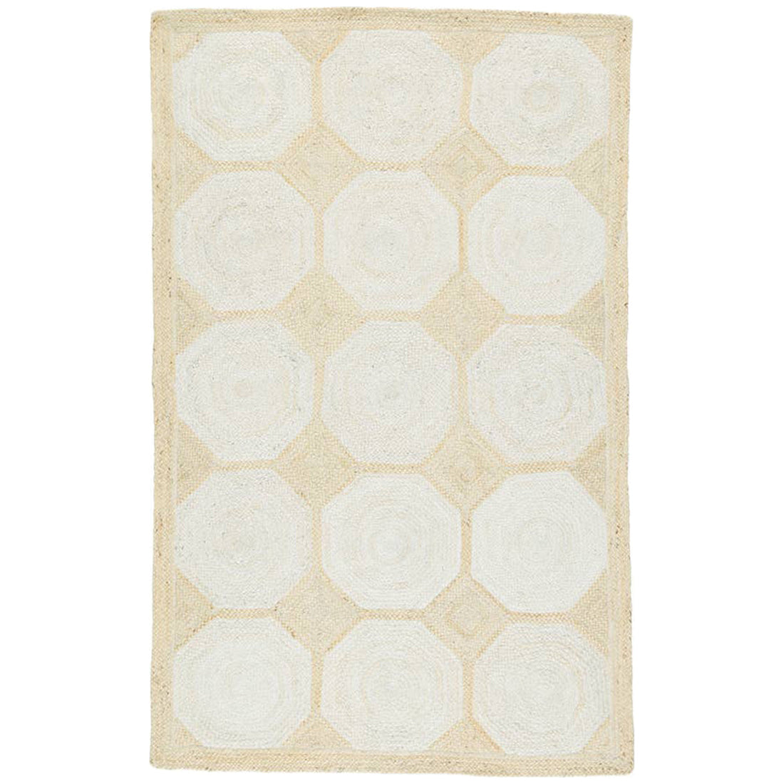 Jaipur Naturals Tobago Fiorita Geometric Light Beige White NAT43 Rug