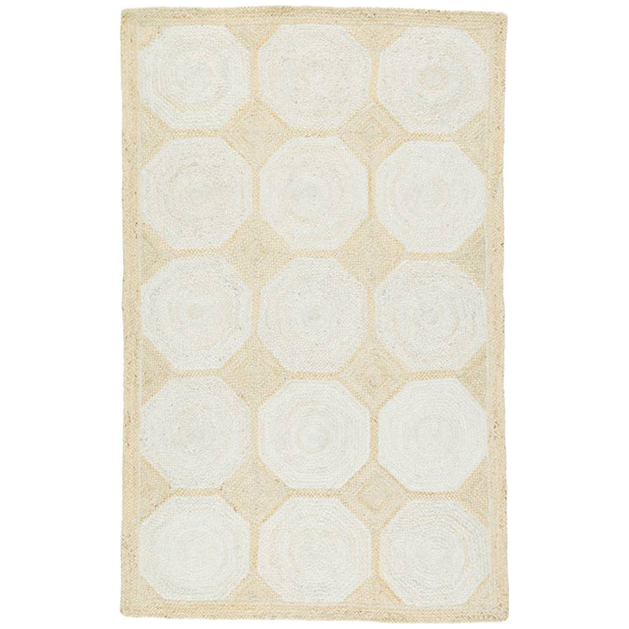 Jaipur Naturals Tobago Fiorita Geometric Light Beige White NAT43 Rug