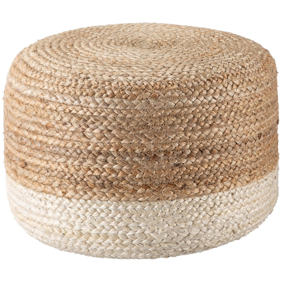 Jaipur Saba Oliana Ombre Stripes White Beige SAA09 Cylinder Pouf