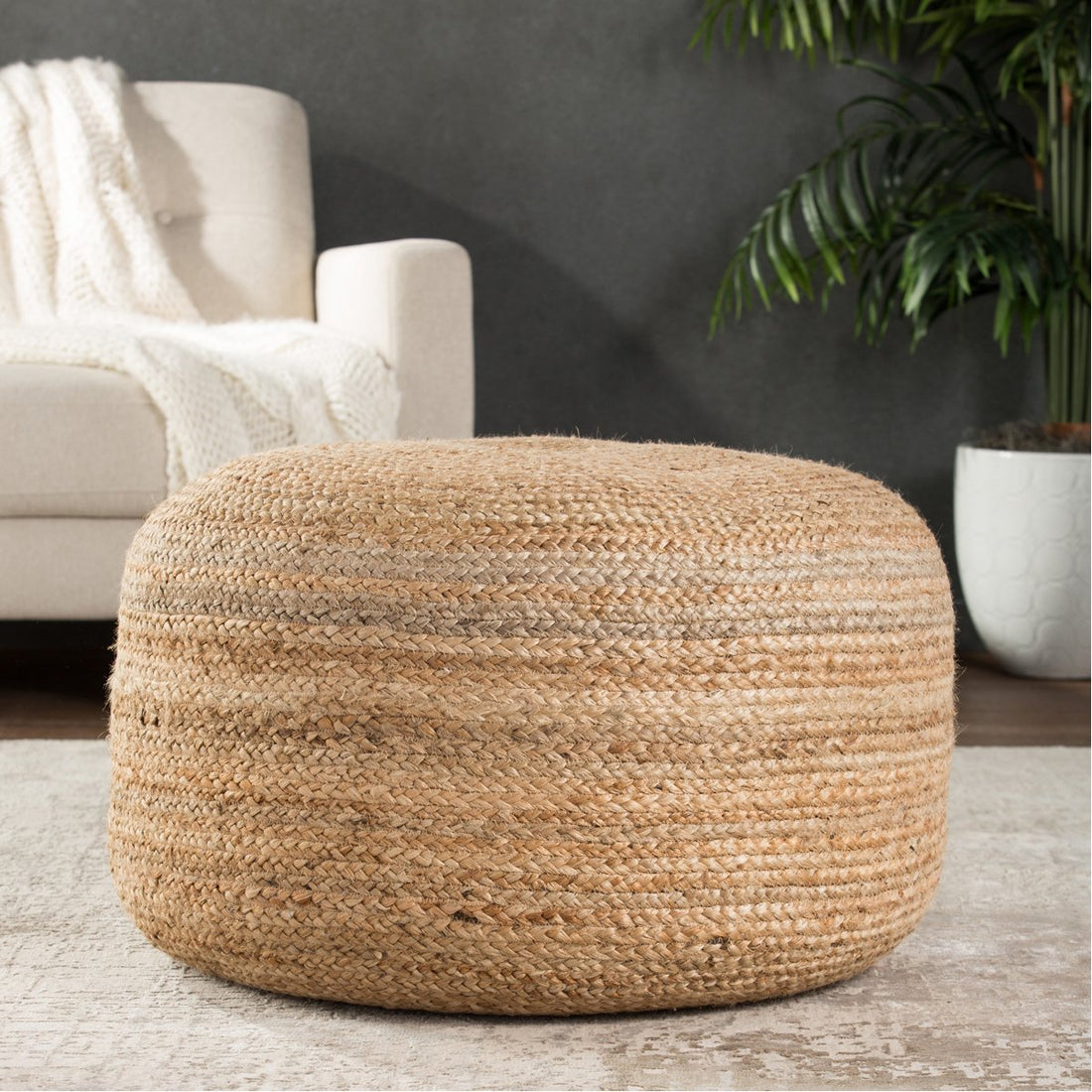 Jaipur Saba Mesa Solid Natural SAA14 Cylinder Pouf