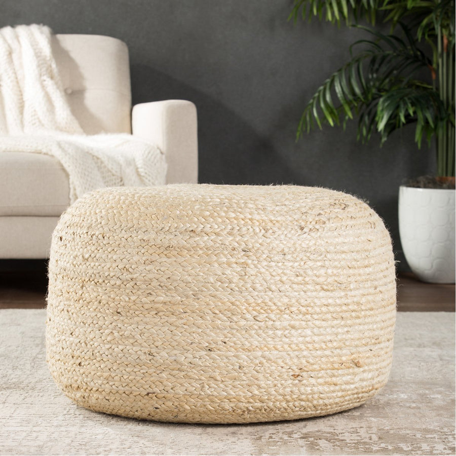 Jaipur Saba Mesa Solid White SAA15 Cylinder Pouf