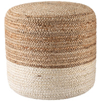 Jaipur Saba Oliana Ombre Stripes White Beige SAA19 Cylinder Pouf