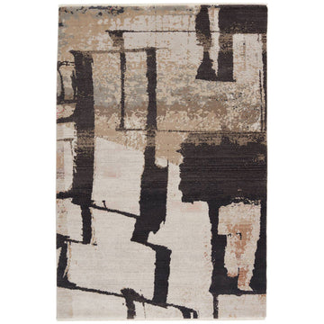 Jaipur Sanaa by Nikki Chu Lehana Abstract Dark Brown Ivory SBC11 Rug